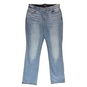 Lee Regular Fit Straight Leg Mid Rise Blue Denim Jeans Pant Size 14 Flex Motion